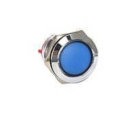 Metal Indicator Light, 19mm Blue Waterproof Signal Lamp Pilot Light Bulbs, 12V Safety Warning Lights without Wire, 1 Pcs