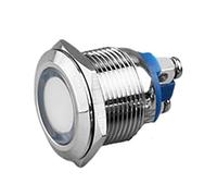 Metal Indicator Light, 19mm White 6V Waterproof Safety Signal Light Warning Lights, Copper Signal Lamp Pilot Light Bulbs without Wire, 1 Pcs