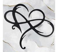 Metal Infinity Heart Sign Wall Pendant Art Love Wall Sign Metal Wall Decor,Heart Shape Wall Sculpture for Living Room,Bedroom,Wedding Decoration,Birthday Gift,Small 11.8 * 9.9inch