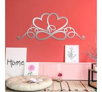 Metal Infinity Heart Wall Art, Love Sign Decor, Geometric, Metal Artwork Decoration, Modern Art Sculpture Home Ornament for Living Room,Bedroom Hallway and Stairs Nature Home Decor (Sil