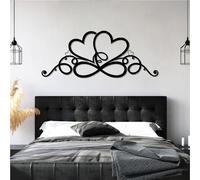 Metal Infinity Heart Wall Art, Love Sign Decor, Geometric, Metal Artwork Decoration, Modern Art Sculpture Home Ornament for Living Room,Bedroom Hallway and Stairs Nature Home Decor (Bla