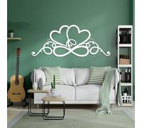 Metal Infinity Heart Wall Art, Love Sign Decor, Geometric, Metal Artwork Decoration, Modern Art Sculpture Home Ornament for Living Room,Bedroom Hallway and Stairs Nature Home Decor (Whi