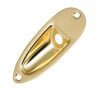Metal Input Jack Socket Plate with Screws for Strat Style Electric Guitar, 6.35mm Output Input, Chrome/Black/Gold/Bronze/Red Copper, Approx 81.5 x 32 x 13mm, Hole Distance 70mm
