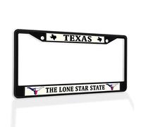 Metal Insert License Plate Frame Texas The Lone Star State C Weatherproof Car Accessories Black 2 Holes Solid Insert