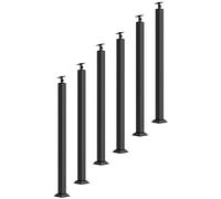Metal ir Railing Post, 6-Pack, 29.9" High Baluster System for Indoor/Outdoor Dec, Patios, irs - Adjuble Heights 70-130cm, & Slish Design
