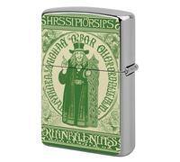Metal Irish Blessing St Patrick's Day Lighter Case Windproof Flip Top Lighter Sleeve Double Sided Vintage Cool Cigarette Pouch Holder Reusable Pocket Protective Cover Men Gifts for Boyfriend Husband