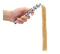 Metal Iron Chain Sex Whip for Couples with Anal Plugs Gold