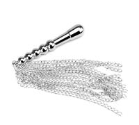 Metal Iron Chain Sex Whip for Couples with Anal Plugs Silvery