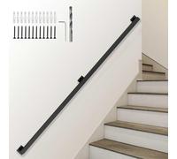 Metal Iron Handrails for Stairs, Non-Slip Stair Banister Railing with Brackets, Against The Wall Elderly and Children's Safety Grab Bar Kit, for Interior Corridor Villa Building Loft(6ft/1.8m)