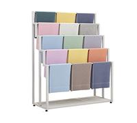 Metal Iron Scarf Holder with Wheels, 5-layer Display Stand for Silk Scarves, Shawls, Blankets, Commercial Retail Store Floor-Standing Organizer