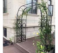 Metal Iron Trellis Garden Arbor Arch Heavy Duty Pergola Archway extra wide for Outdoor Climbing Plants - Stable Black Arch with Weather Resistant Bases