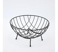 Metal Iron Wire Fruit Basket Fruit Bowl Creative Stylish Single Tier Dish Kitchen Fruit Basket Stand Fruit Bowls for the Counters Metal Fruit Bowl To Display Fruit, Vegetables, Bread, Candy (Black,A)