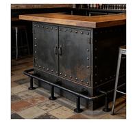 Metal Ironwork Bar Foot Rail Brackets，Black Retro Industrial Style Rest Area Handrail，1.3 "Pipe Diameter 20cm Above Ground(3.1M/10.17FT)
