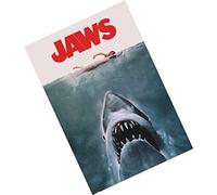METAL Jaws Movie Poster Aluminium Sign Door Plaque Cinema Room Wall Art Man Cave Shark Film 150mm x 100mm