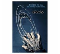 METAL Jaws Movie Tin Poster Aluminium Sign Wall Art Door Plaque Film Room Man Cave Shark Revenge Orca Amity Island Design 3 (Large)