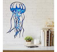 Metal Jellyfish Wall Art Decor Hanging Sculpture, Tropical Fish Beach Theme Decor Wall Art Decor Jellyfish Wall Decor for Garden