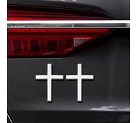 Metal Jesus Christ Cross Badge Stickers, 3D Three-Dimensional Metal Sticker, Cross Car Logo Sticker, Motorcycle Car Modified Tail Exquisite Emblem Stickers Decorative,Timeless Faith