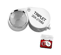 Metal Jewellery Magnifier, GLADFRESIT Folding Handheld Jewellers Loupe Magnifying Glass Lens for Jewellery Identification, Insects Observation, Newspaper Books Reading (30X)