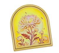 Metal Journal Page Holder Clip with Single-Body Die-Cast, SQ0099 | Raised Multicolor Artwork Framed in Gold-Tone Accents Adds Detail While Marking a Place in Journals or Books