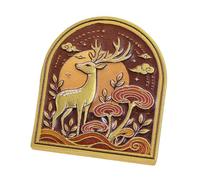Metal Journal Page Holder Clip with Single-Body Die-Cast, SQ0101 | Raised Multicolor Artwork Framed in Gold-Tone Accents Adds Detail While Marking a Place in Journals or Books