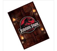 METAL Jurassic Park Tin Door Sign Aluminium Wall Art Plaque Movie TV Film Room Man Cave Logo on Gate Design 3 Approximately A6 Size 150x100mm
