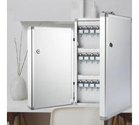 Metal Key Cabinet - Wall-Mounted Key Holder with 48 Tags Secure Storage Solution for Hotels Schools Vehicles Real Estate & Offices nized Key Management