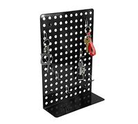 Metal Key Holder Stand - Black - 6 Hooks Provided - Freestanding or Wall Mountable Fixings Supplied - 34cm (H) x 23cm (W)