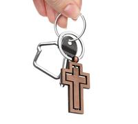 Metal Keychain - Faith Religious Keychain | Metal Cross Keychain | Keychains, Keychain with Cross, Jesus Gold Plated Silver Plated, Christian Gift for Easter, Baptism, Prayer, Favors, bronce, Consulte