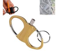 Metal Keychain Lighter, Essential Metal Keychains for Outdoor, Car and Home, Permanent Match Infinity Lighter with Keychain, Mountaineering Portable Emergency Fire Starter Striker (Gold)