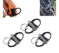 Metal Keychain Lighter, Essential Metal Keychains for Outdoor, Car and Home, Permanent Match Infinity Lighter with Keychain, Mountaineering Portable Emergency Fire Starter Striker (3 Black)
