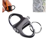 Metal Keychain Lighter, Essential Metal Keychains for Outdoor, Car and Home, Permanent Match Infinity Lighter with Keychain, Mountaineering Portable Emergency Fire Starter Striker (Black)
