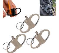 Metal Keychain Lighter, Essential Metal Keychains for Outdoor, Car and Home, Permanent Match Infinity Lighter with Keychain, Mountaineering Portable Emergency Fire Starter Striker (3 Silver)