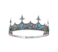 Metal King Crowns Headband for Men, Ancient silver lake