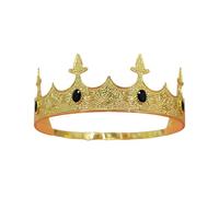 Metal King Crowns Headband for Men, Gold black