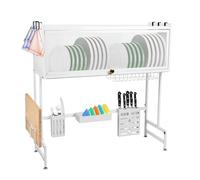 Metal Kitchen Dish Rack with Cup Holder & Cutting Board Stand SpaceSaving Drying Shelf for Countertop 85 x 30 x 78 cmPerfect Storage Solution