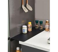 Metal Kitchen Refrigerator Gap Partition Countertop Gap Extension Board, Refrigerator Side Partition, Gap Covers Between Countertop And Walls, No Drill (Black, 19.68 * 3.93inch)