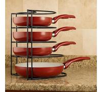 Metal Kitchen Shelf for Skillets, Griddles, Trays, Freestanding or Wall-Mounted, Space Saving, Rust-Resistant (12.2 x 9 inch)