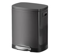 Metal Kitchen Trash Can, 7L Large Pedal Bin with Soft-Close Lid, Steel Waste Container for Home & Office, Stylish Black Design, Space-Saving Solution