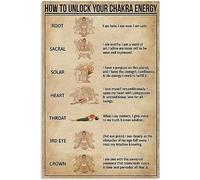 Metal Knowledge Signs Vintage How To Unlock Your Chakra Enegry Metal Tin Sign Home Decor Poster Cafe School Living Room Bathroom Wall Art Decor Plaque Gift For Women Men 8x12 Inch