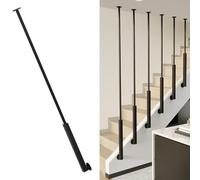 Metal L-Shaped Handrail, Non-Slip Grab Bar, Floor to Ceiling Mounted for Stair Safety in Lofts and Villas