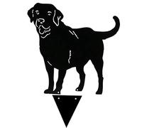 Metal Labrador Dog Silhouette Garden Stakes - Decorative Garden Art for Outdoor Lawn Ornaments, Black