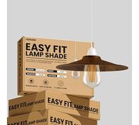 Metal Lamp Shades, 22cm Brushed Copper Light Shade, Flat Shape Modern Lampshades for Ceiling Lights Table Lamps and Floor Lamps Easy Fit Pendant Light Shades Ceiling for Living Room,Kitchen,Hallway