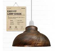 Metal Lampshades for Ceiling Lights Retro 29CM Easy Fit Light Shade Only Ceiling Brushed Copper Pendant Light Bulb Guard Kitchen Lighting Hanging Lampshade for Bedroom E27 Base