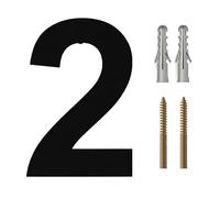 Metal Large House Numbers 15/20/25/30cm Metal Floating House Numbers Screw Install Doorplate Address Sign Plate(30cm No.2)