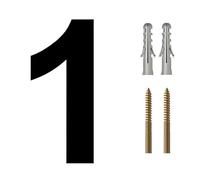 Metal Large House Numbers 15/20/25/30cm Metal Floating House Numbers Screw Install Doorplate Address Sign Plate(15cm No.1)
