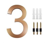 Metal Large House Numbers 8 Inch Large Floating House Numbers For Outside, 20cm Golden Address Plate Home Numbers Deco With Nail Kits 0-9 ABCD Door Numbers(20cm No. 3)
