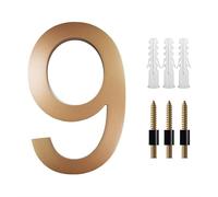 Metal Large House Numbers 8 Inch Large Floating House Numbers For Outside, 20cm Golden Address Plate Home Numbers Deco With Nail Kits 0-9 ABCD Door Numbers(20cm No.9)