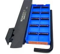 Metal Lathe Cut Off Tool, 1pcs MGEHR1010 MGEHR1212 MGEHR1616 MGEHR2020 MGEHR2525-2 Lathe Grooving Tool Holder Boring Bar + 10pcs MGMN200 Inserts(MGMN200 PC9030,MGEHR2020-2)
