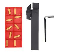 Metal Lathe Cut off Tool, MGEHR1616-2 100mm CNC Lathe Turning Tool Holder, 10PCS Lathe Parting off Tool Inserts and Wrench