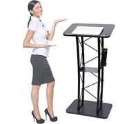 Metal Lattice Podium Church Lectern Pulpit for Presentation or Conference with Internal Shelf and Cup Holder Speaking Lectern for the Conference Hall